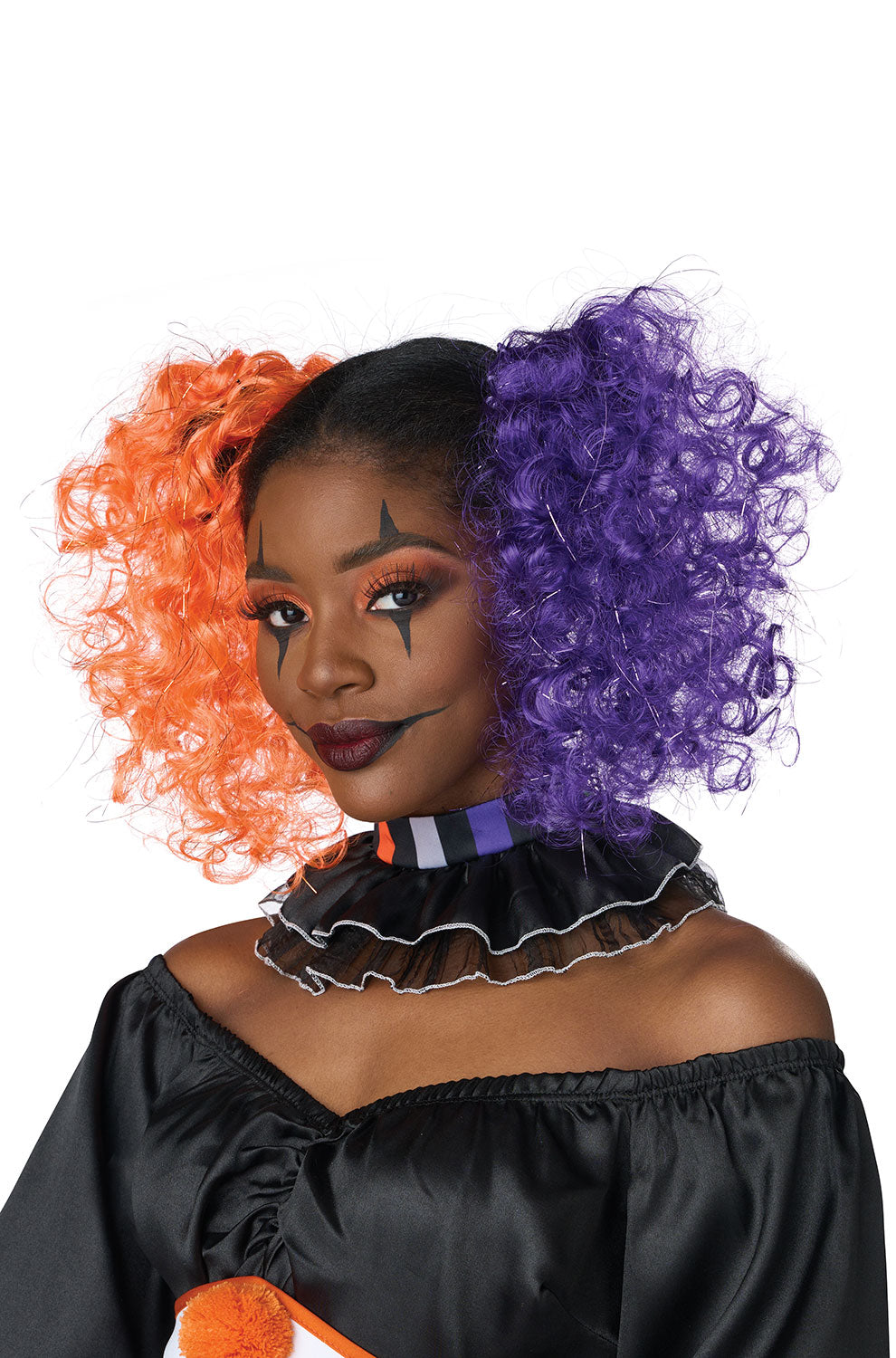 Purple and Orange Curly Clips