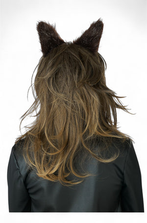 Lady Werewolf Adult Wig & Ears Set (Brown)