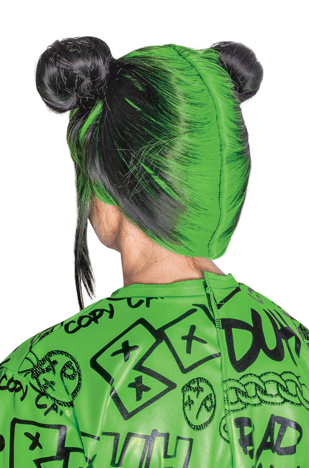 Billie Eilish Double Bun Adult Wig (Green) Standard