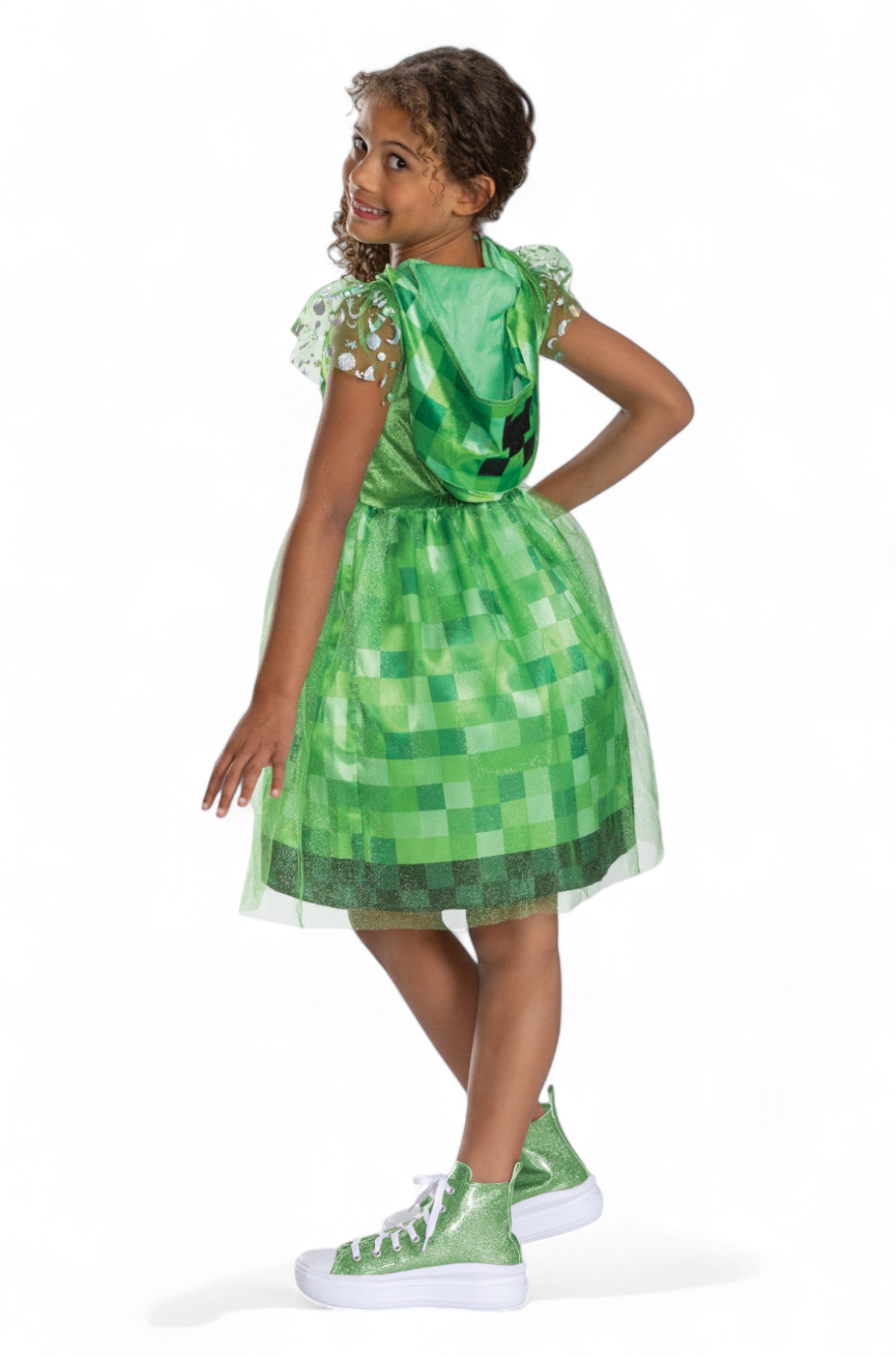 Minecraft Creeper Hooded Dress Child Costume