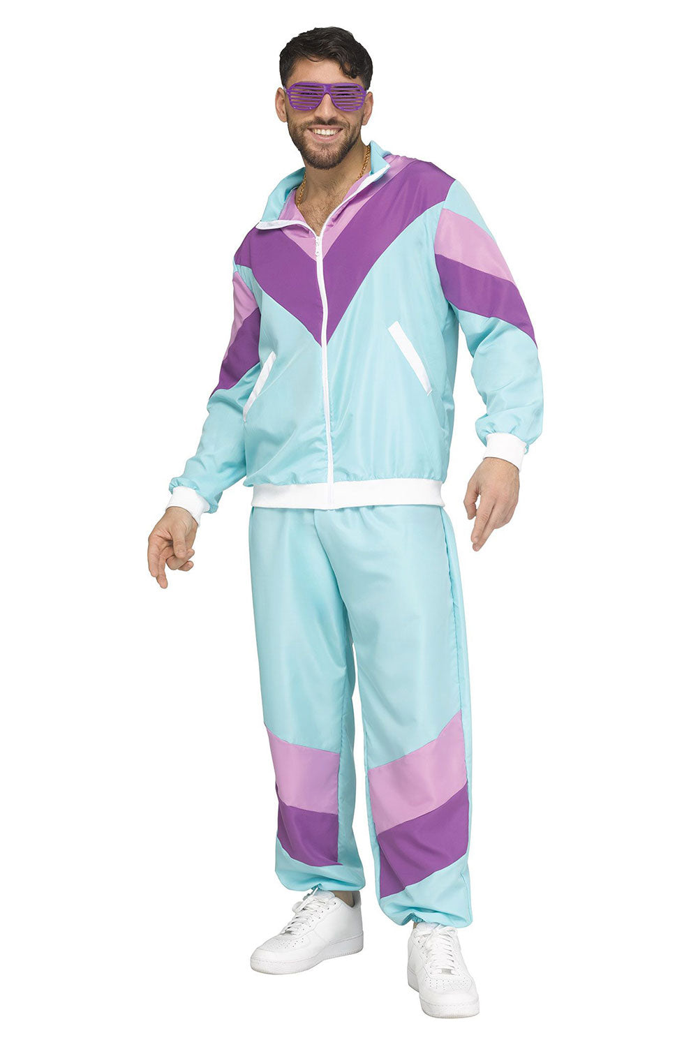 Cool Blue 80's Track Suit Adult Costume