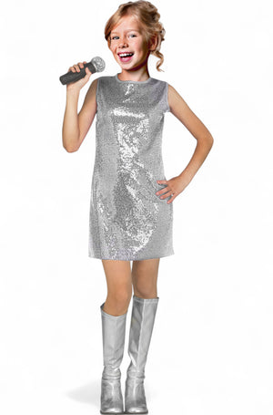 Silver Pop Star Child Costume