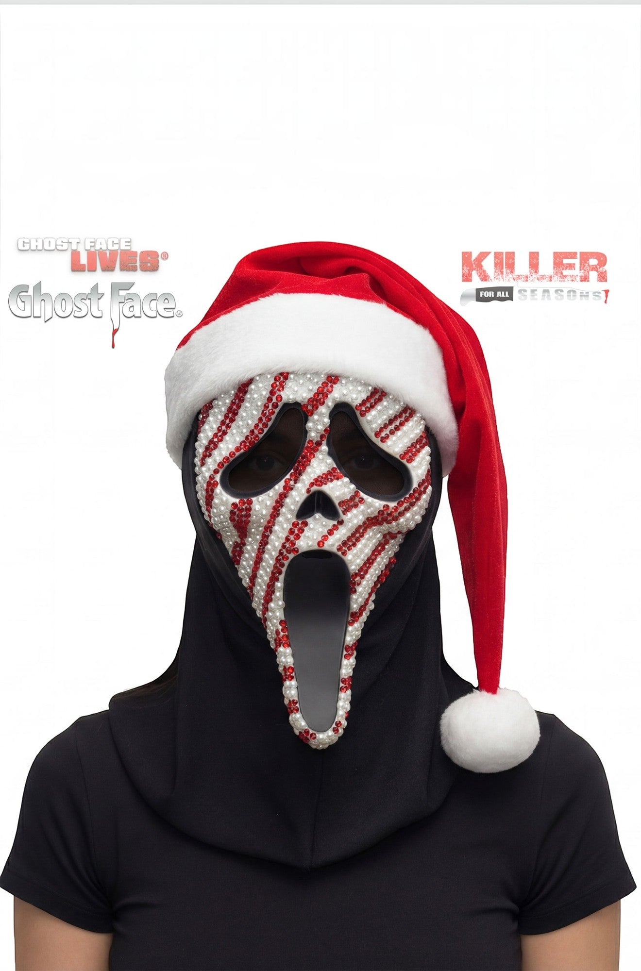 Ghost Face Bling Candy Cane Adult Mask