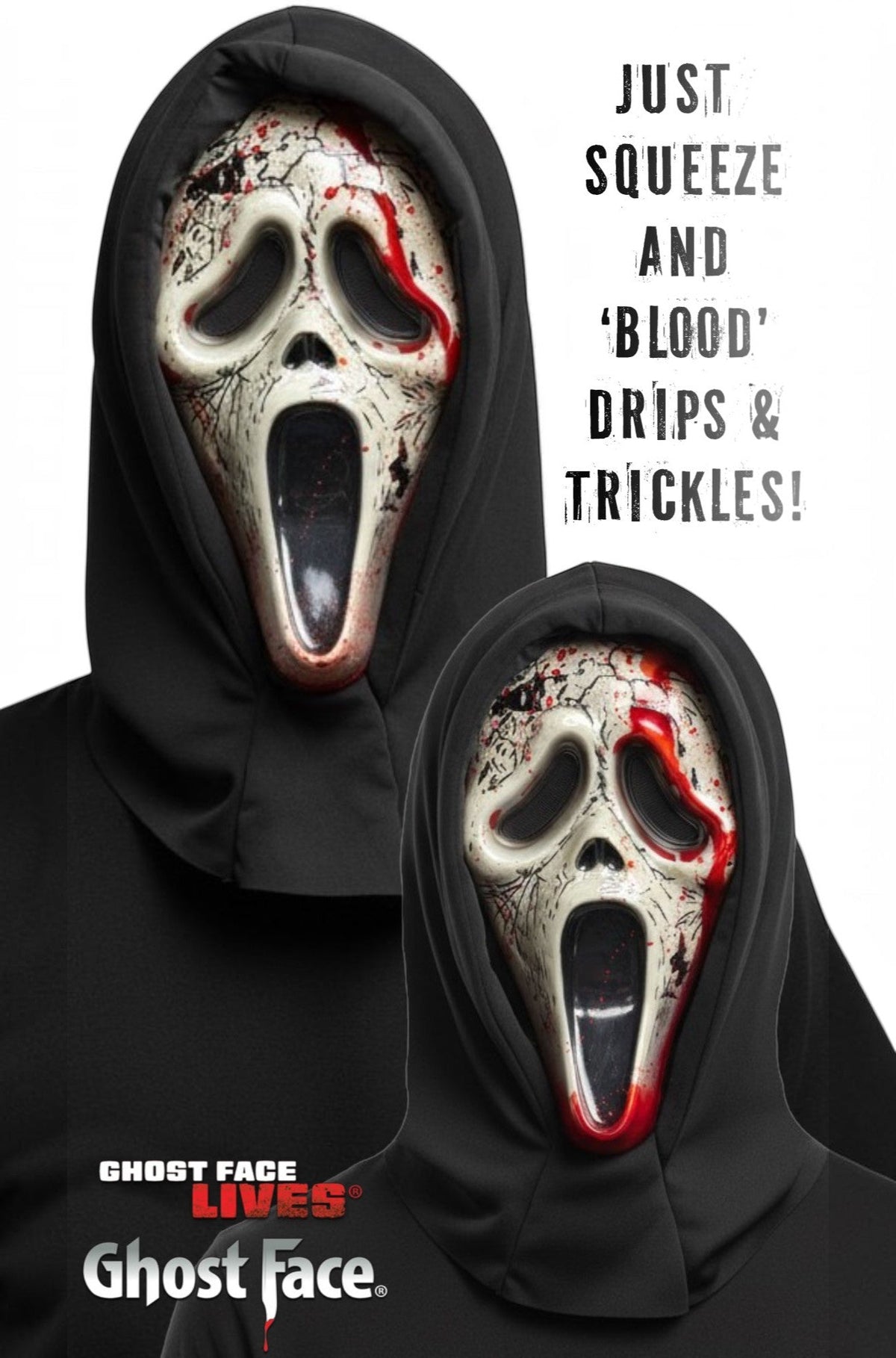 Aged Ghost Face Bleeding Adult Mask