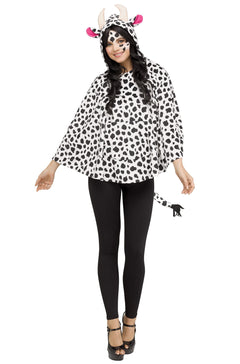 Cow Hooded Poncho Adult Costume