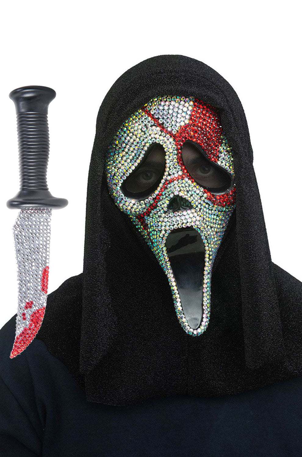 Ghost Face Bloody Bling Mask/Knife Accessory Set – Pure Costumes