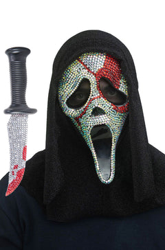Ghost Face Bloody Bling Mask/Knife Accessory Set