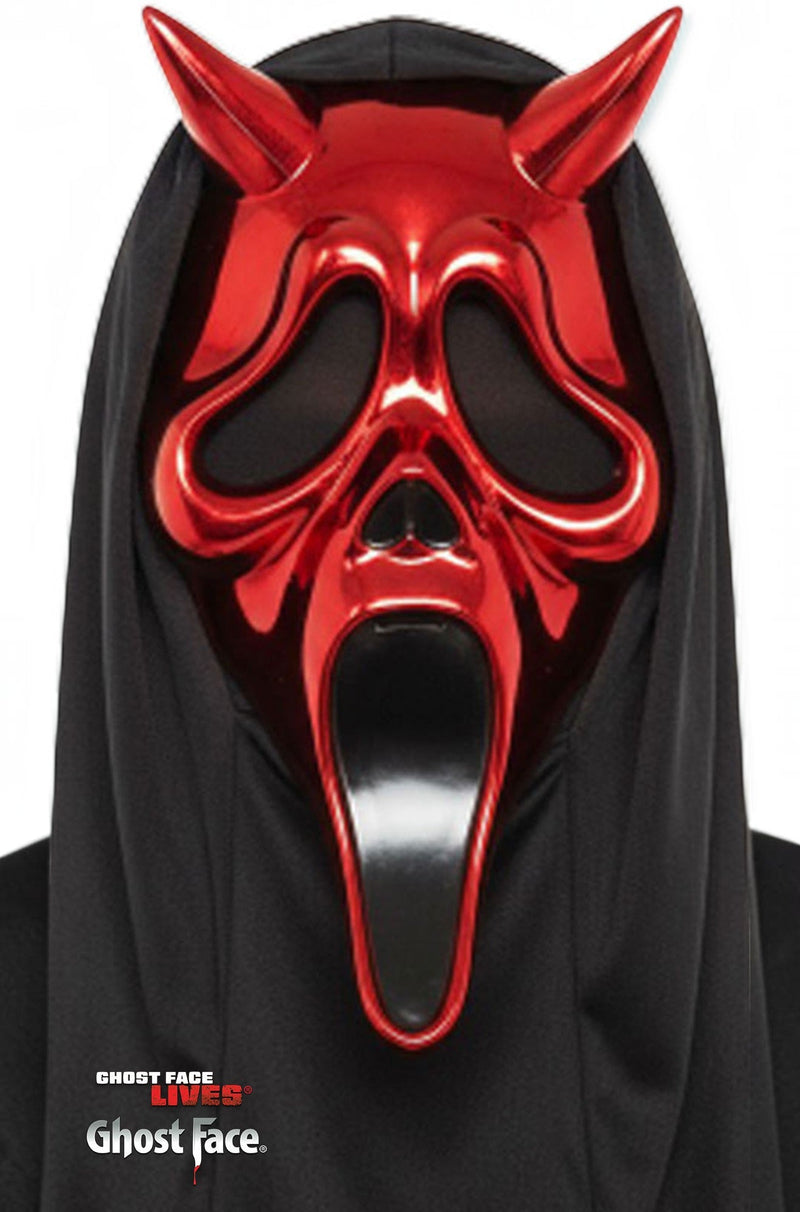 Ghost Face Chrome Devil Adult Mask
