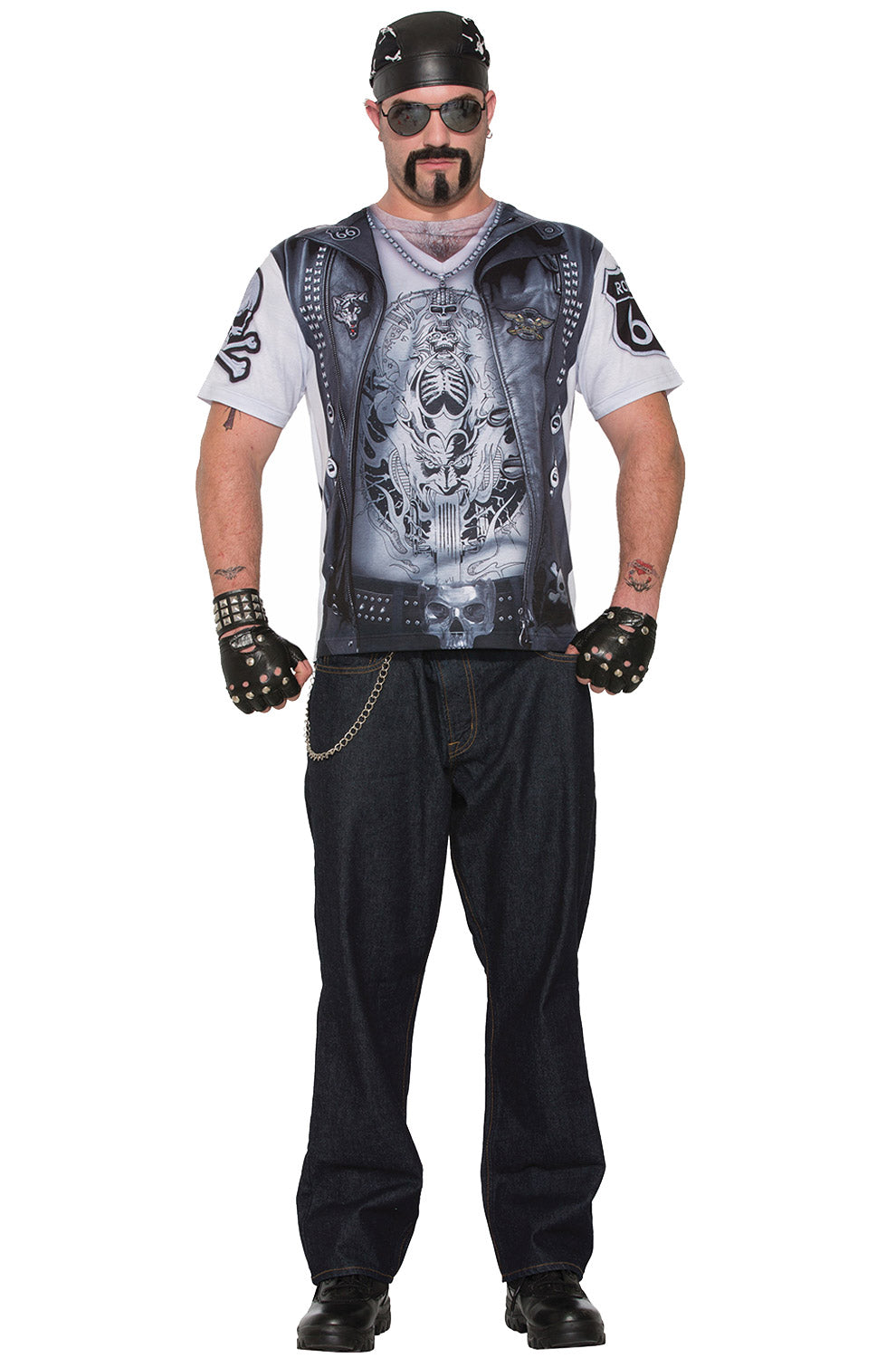 Biker Man Shirt Adult Costume (Medium)