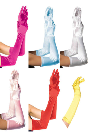 Extra Long Satin Gloves Accessory