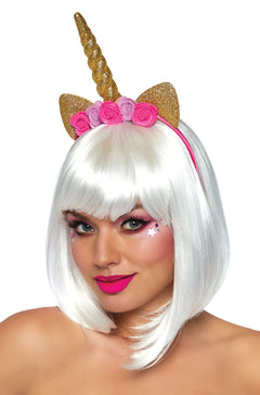 Golden Unicorn Flower Headband