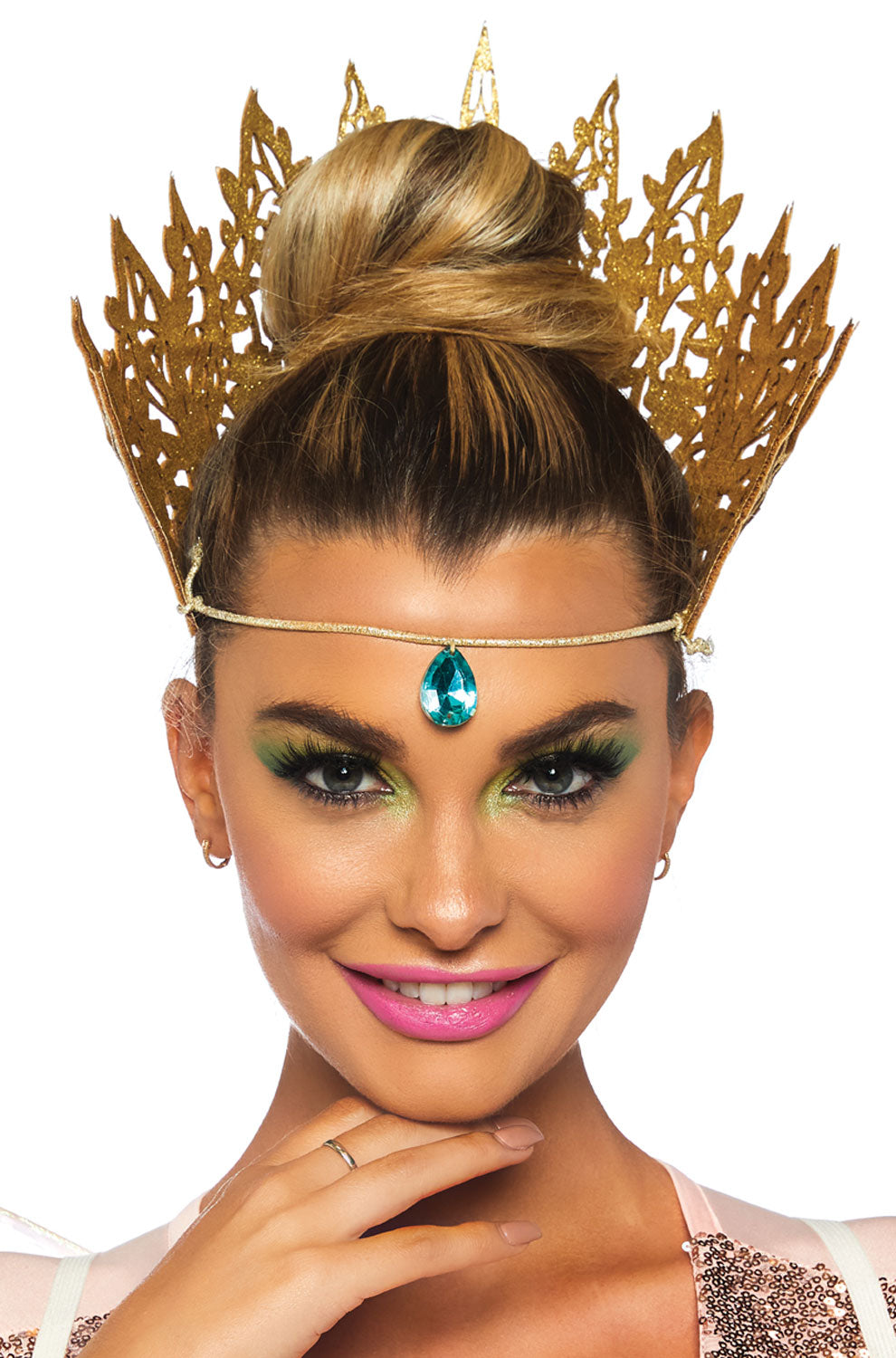 Glitter Die Cut Crown with Jewel Accent