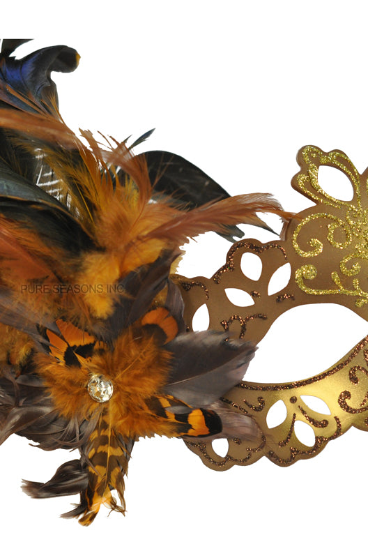 Lady Bella Venetian Mask (Brown)