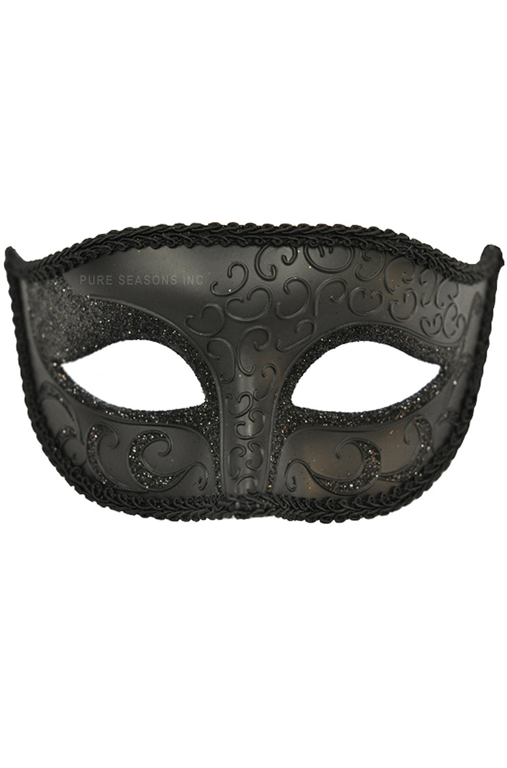 GINZO TRILITH 『Black Masquerade 』 Venetian Filigree Zanni Mask (Black) – Pure Costumes