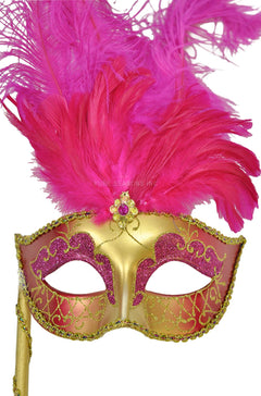 Colombina Vanity Fair Venetian Mask (Magenta)