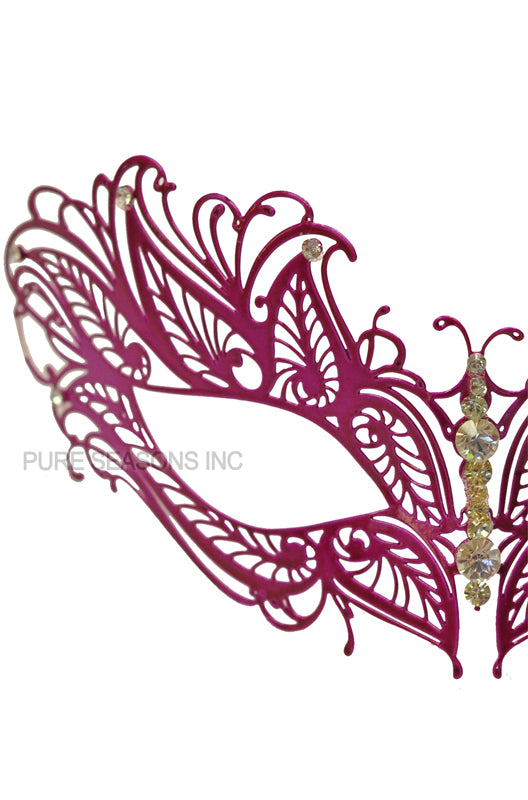 Mystique Winged Venetian Mask (Hot Pink)