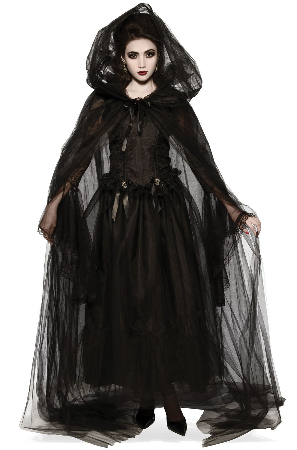 Black Hooded Adult Cape