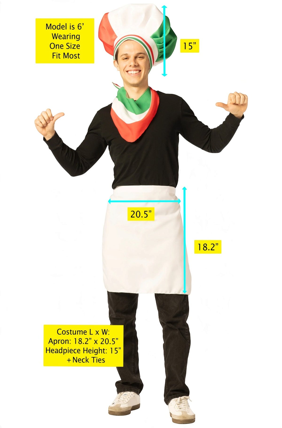 Italian Chef Adult Costume Kit