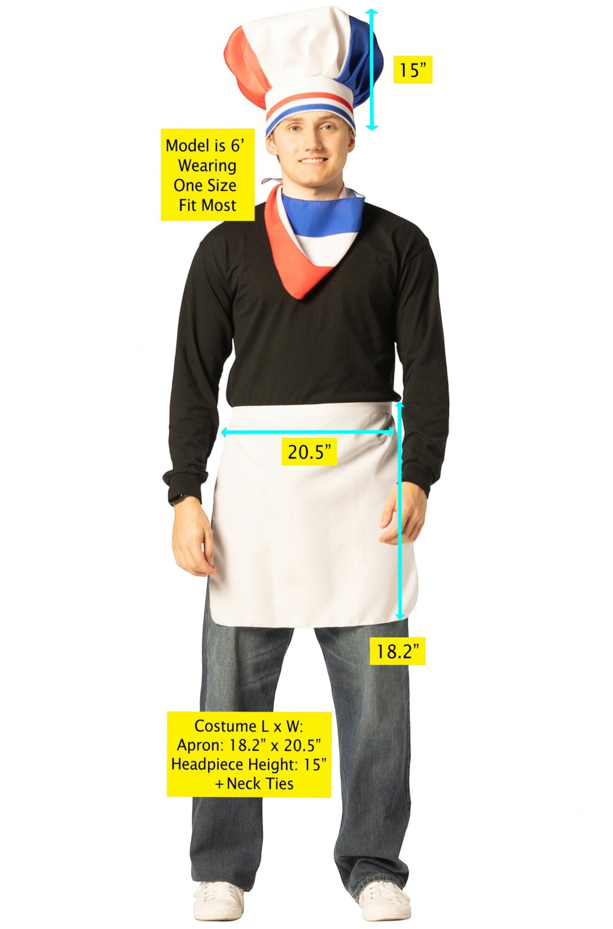 French Chef Adult Costume Kit
