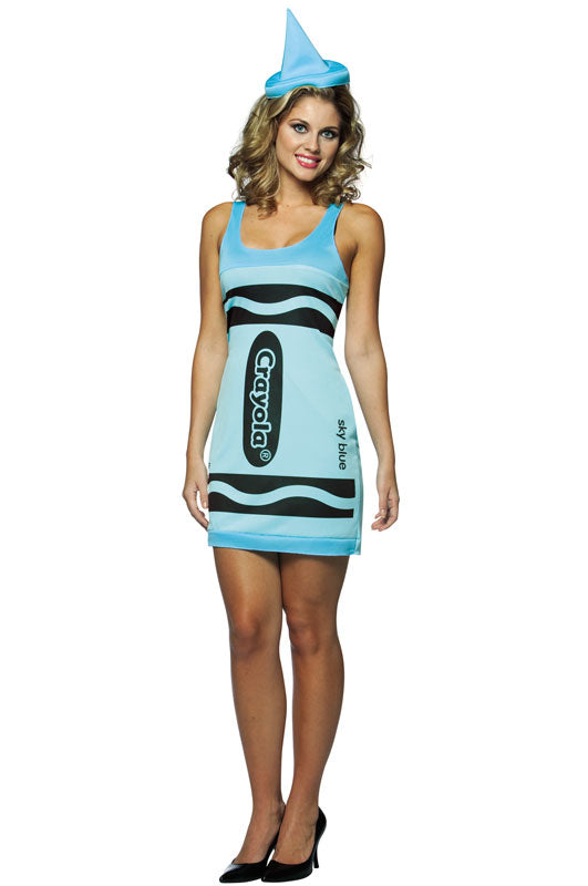 Crayola Sky Blue Tank Dress Adult Costume