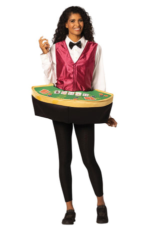 Poker Dealer with Table Adult Costume