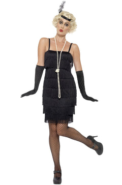 Short Flapper Dress Adult Costume (Black)