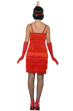 Short Flapper Dress Adult Costume (Red)