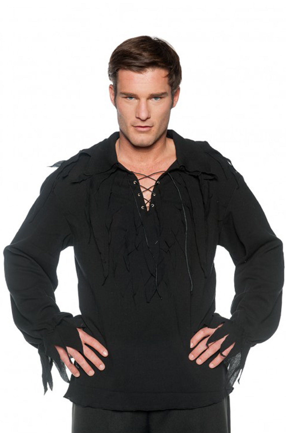Tattered Pirate Shirt Black Adult Costume