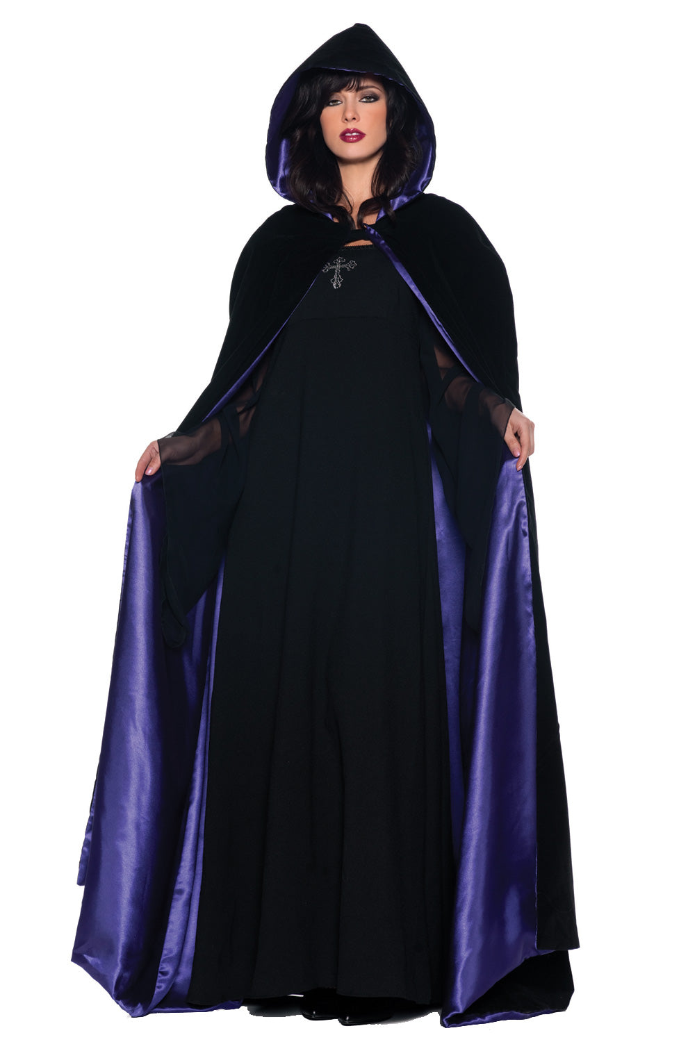 63 Deluxe Velvet and Satin Cape (Purple)