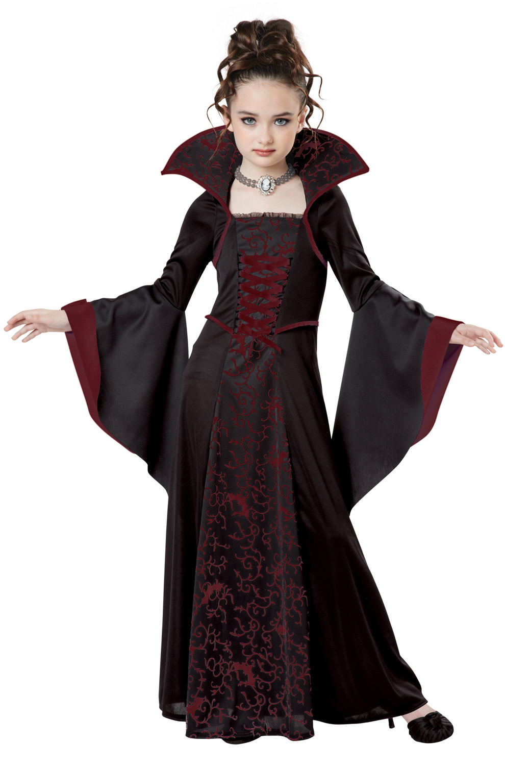 Kids Vampiress Costume Vampire Fancy Dress Party Halloween Outfit 