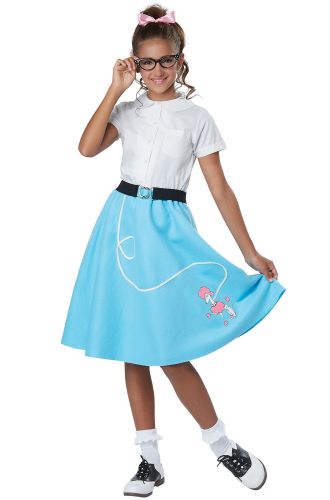 50's Blue Poodle Skirt Child Costume