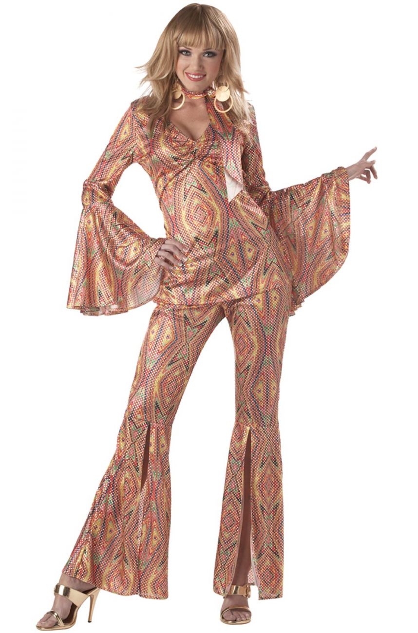 Womens 70s Glamour Diva Disco Fever Big Hoop Earrings Costume Accessory 