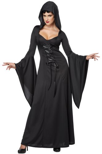 Deluxe Hooded Robe Adult Costume (Black)