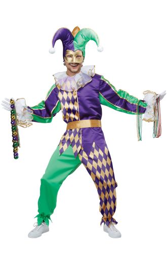 Festive Mardi Gras Jester Adult Costume