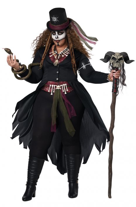 Large Mens Bogeyman Voodoo Black Magic Halloween Fancy Dress Costume Outfit 