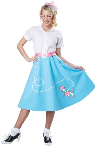 50s Blue Poodle Skirt Adult Costume