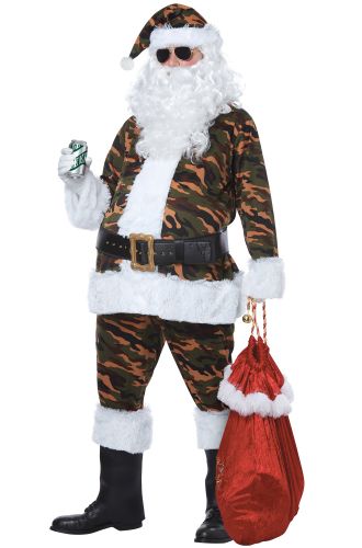 Camouflage Santa Adult Costume