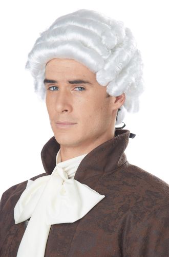 Colonial Man Costume Wig - White