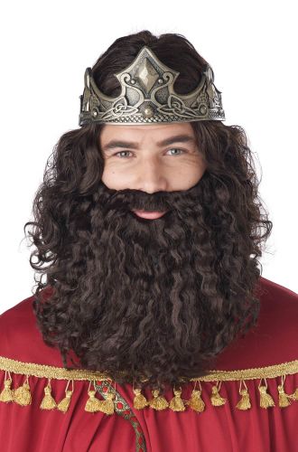 Biblical King Adult Wig and Beard (Brown)