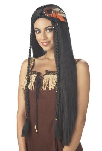 Sexy Indian Princess Costume Wig - Black