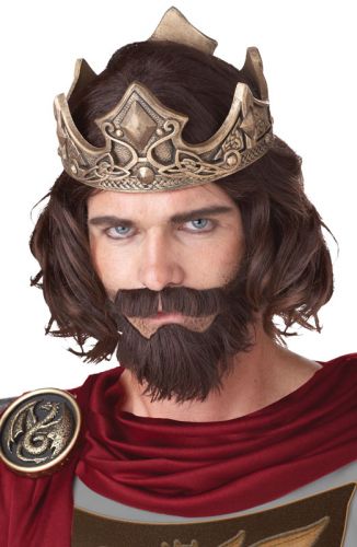 Medieval King Costume Wig (Brown)