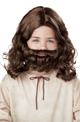 Child Jesus Wig and Beard Set (Brown)