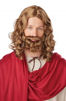 Biblical Jesus Wig and Beard Set (Brown)