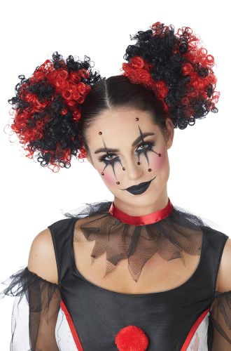 Black and Red Clown Puffs