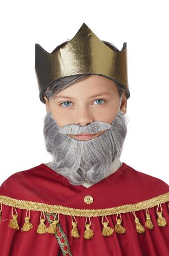 Wise Man Child Beard and Moustache (Grey)