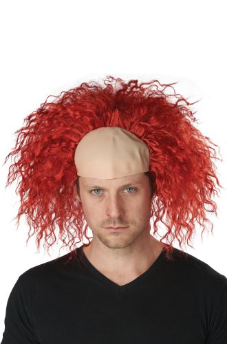 Clown Pattern Baldness Bald Cap Adult Wig (Red)