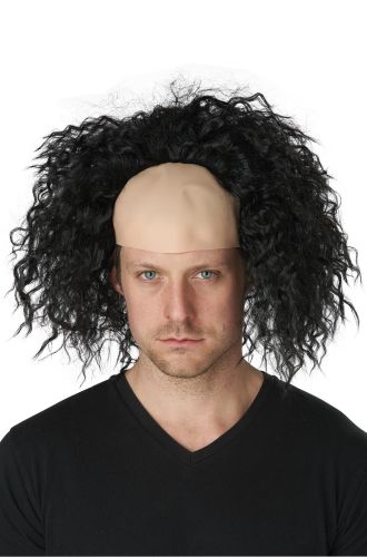 Clown Pattern Baldness Bald Cap Adult Wig (Black)