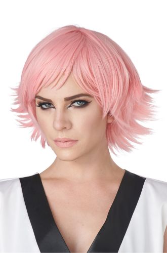 Feathered Cosplay Adult Wig (Rose Pink)