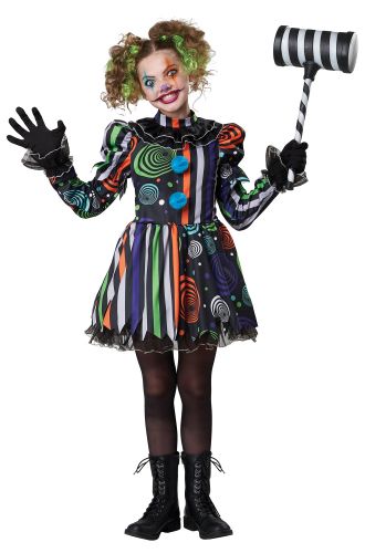 Neon Nightmare Clown Child Costume