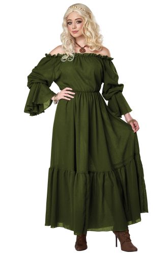 Renaissance Peasant Chemise Adult Costume (Green)